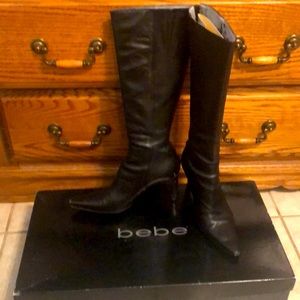 bebe high black boots